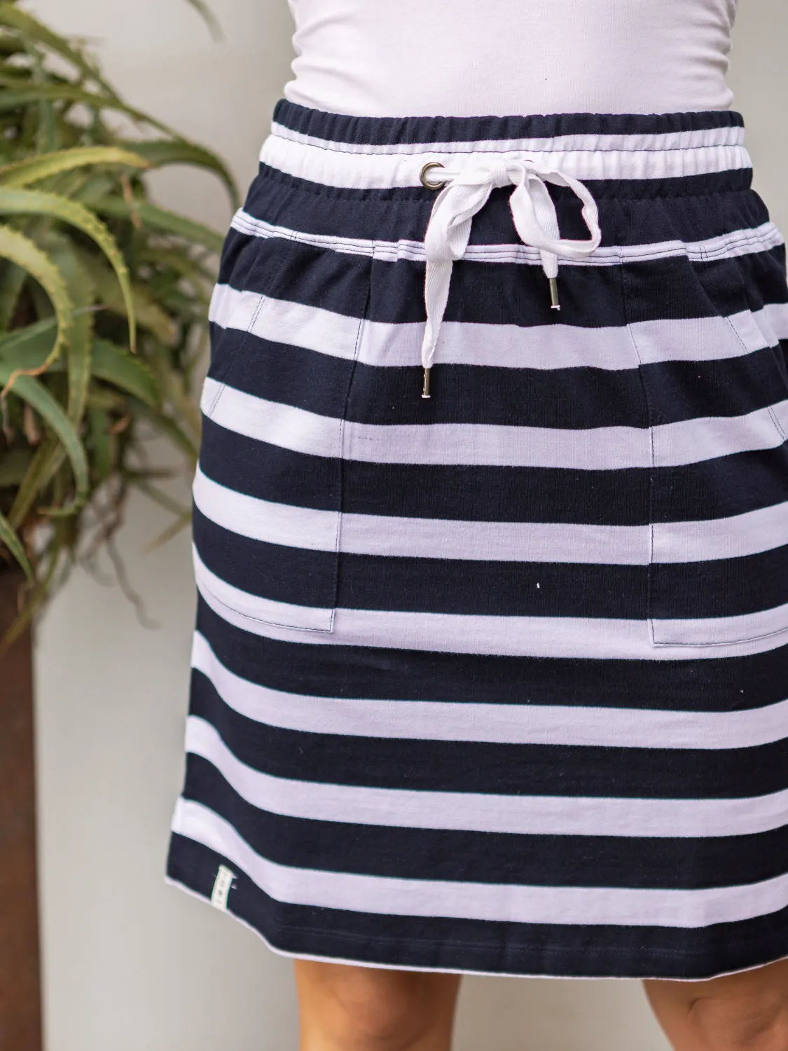 Elm Cassie Skirt - Navy Stripe