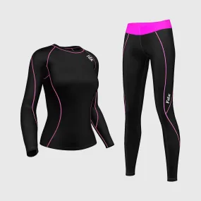 Fdx Women's & Girl's Set Monarch Pink Compression Top & Leggings