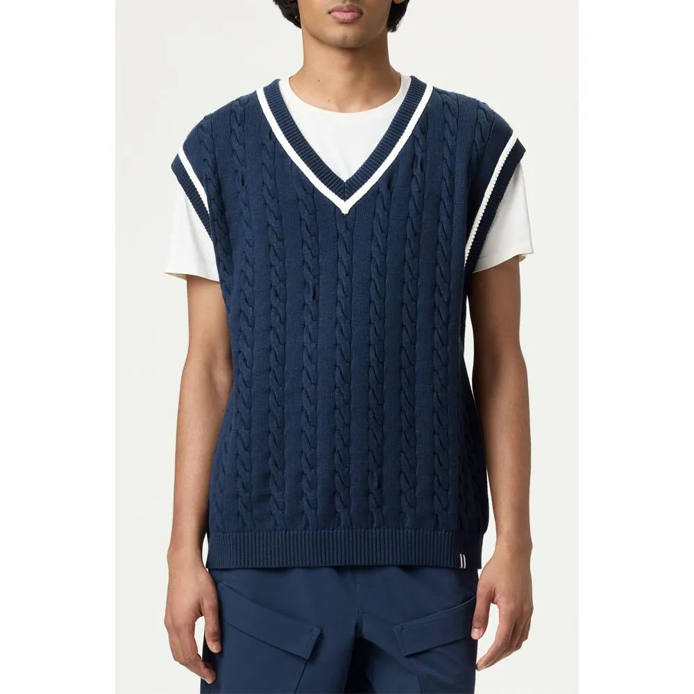 Fila Men's Casa Baseline Cable Knit Vest - Fila Navy