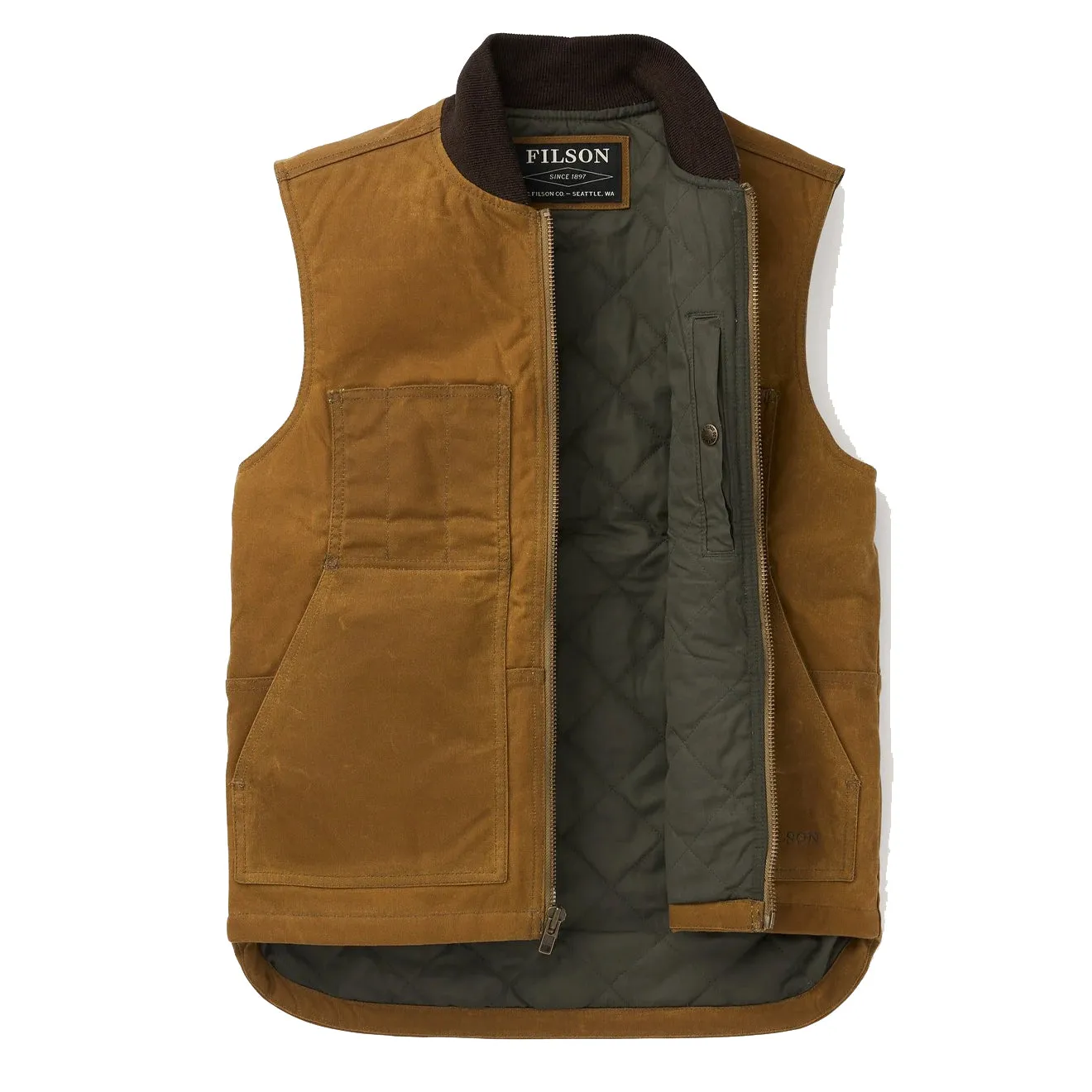 Filson Tin Cloth Insulated Work Vest Dark Tan