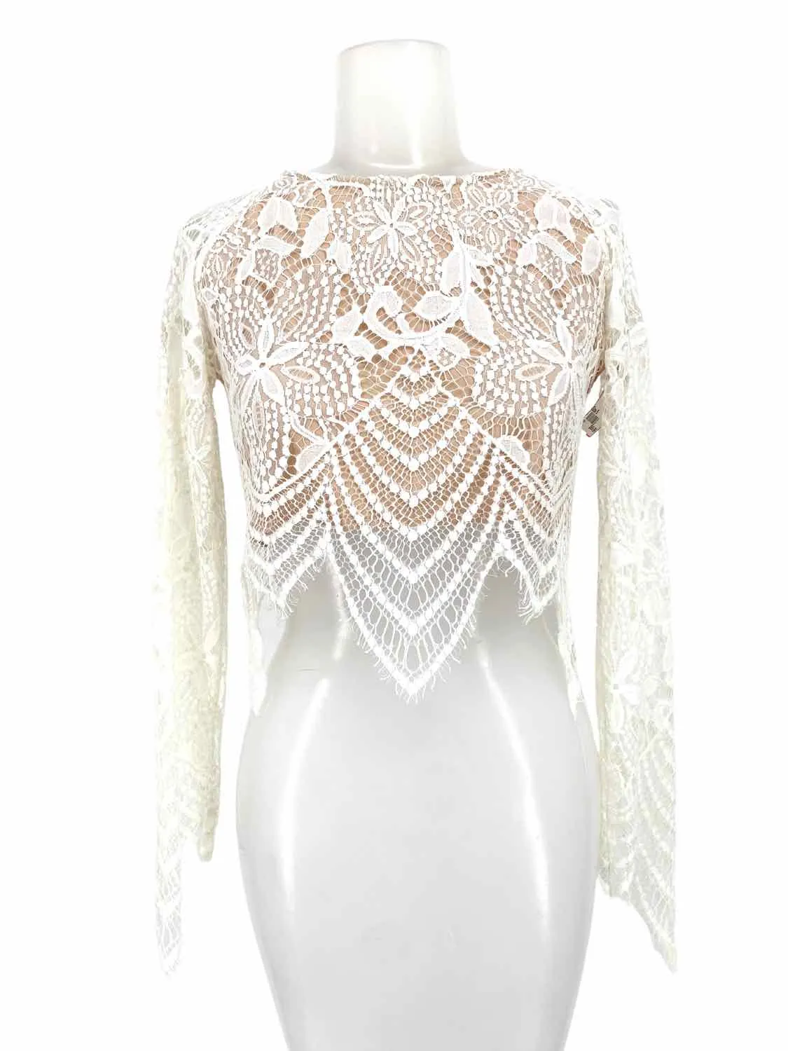 For Love & Lemons Women's white/nude pencil Lace Size S Skirt Set