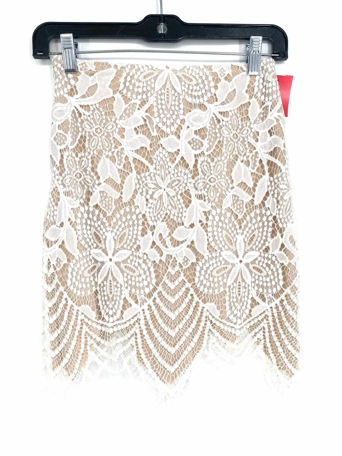 For Love & Lemons Women's white/nude pencil Lace Size S Skirt Set