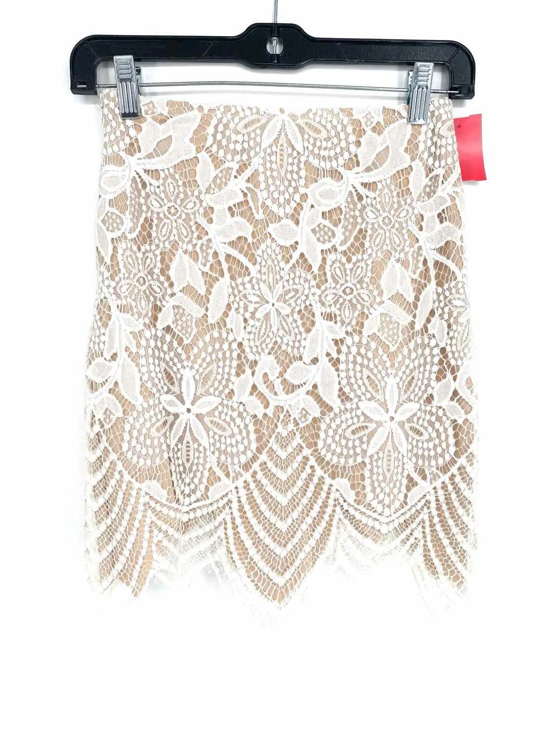 For Love & Lemons Women's white/nude pencil Lace Size S Skirt Set