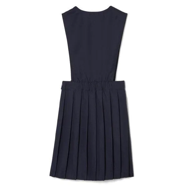 French Toast Girls School Uniform V-Neck Pleated Jumper - Navy - SY9000