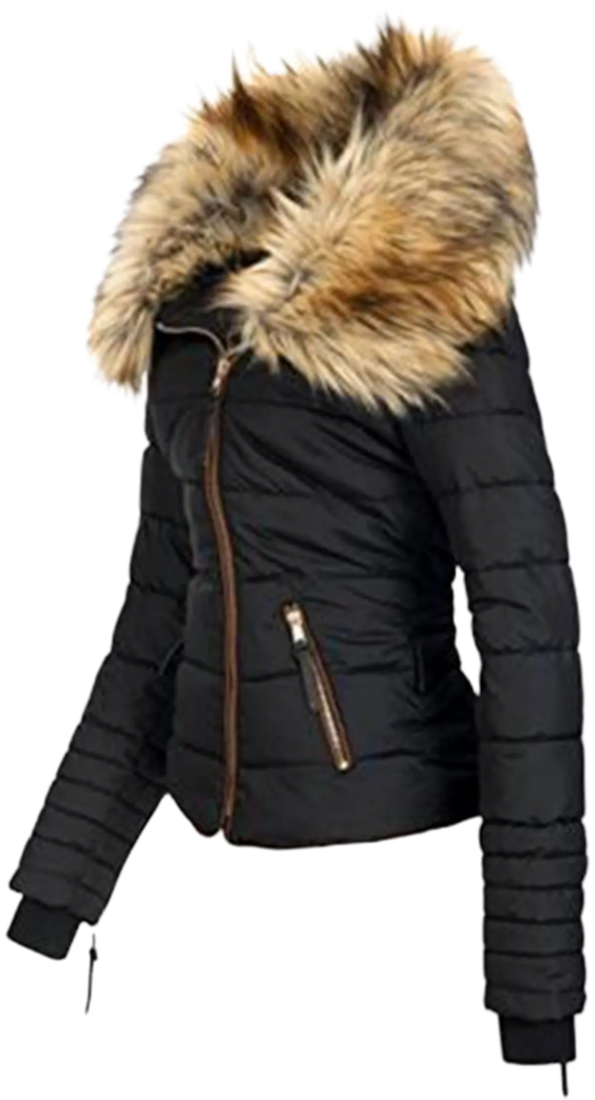 Fur Collar Zipper Cotton Jacket