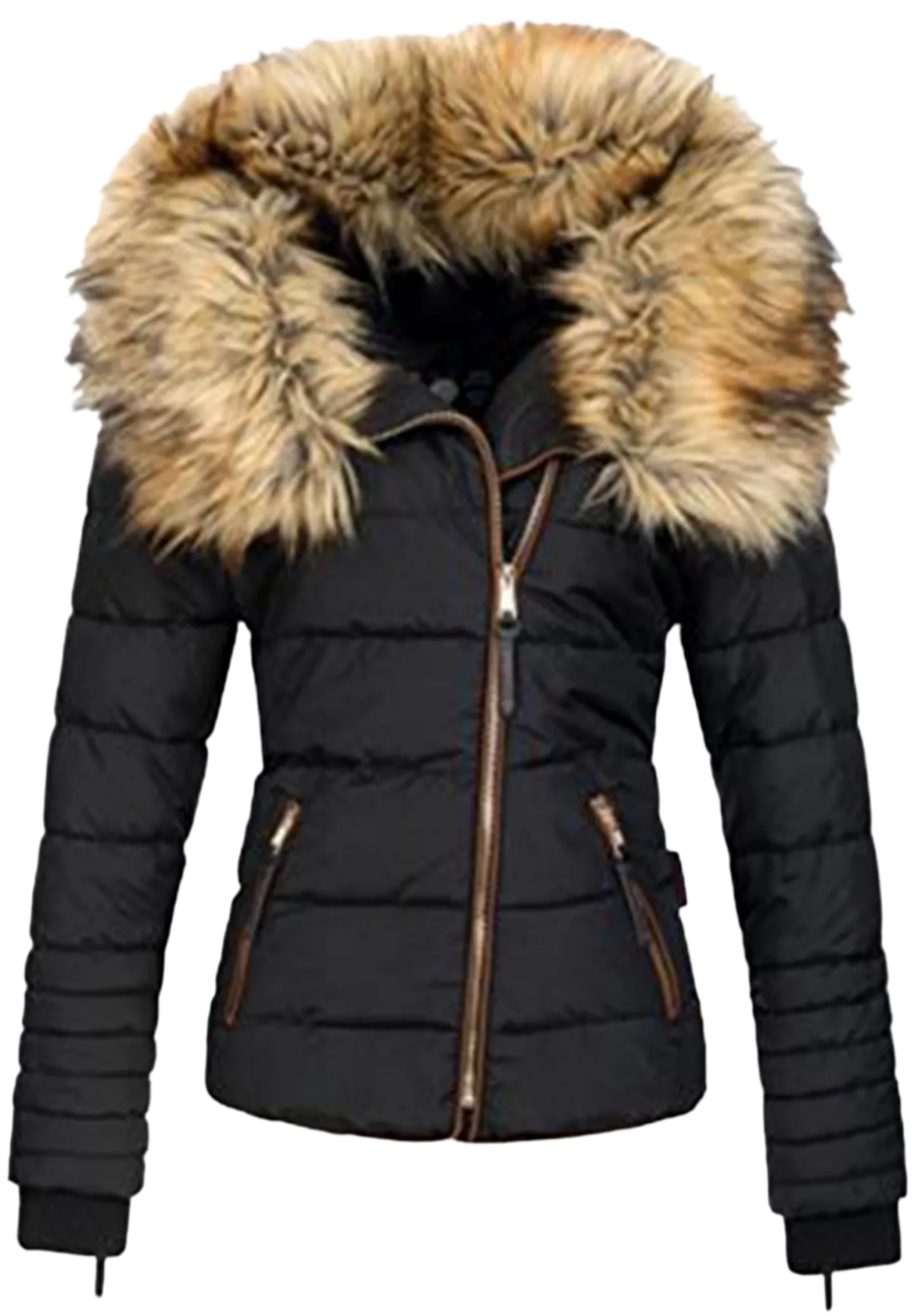 Fur Collar Zipper Cotton Jacket