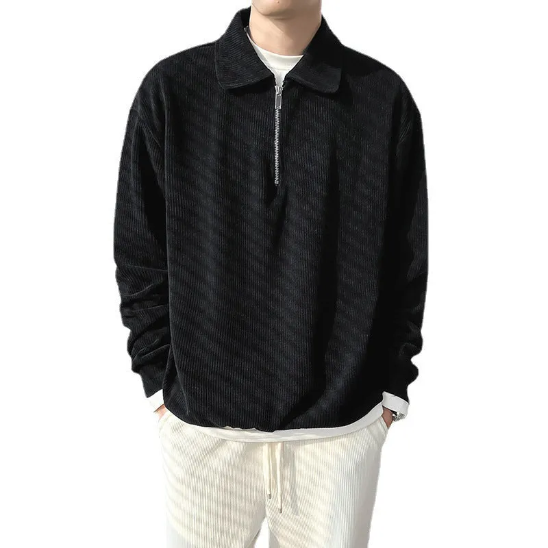 Half Zipper Polo Shirt Sweater For Men