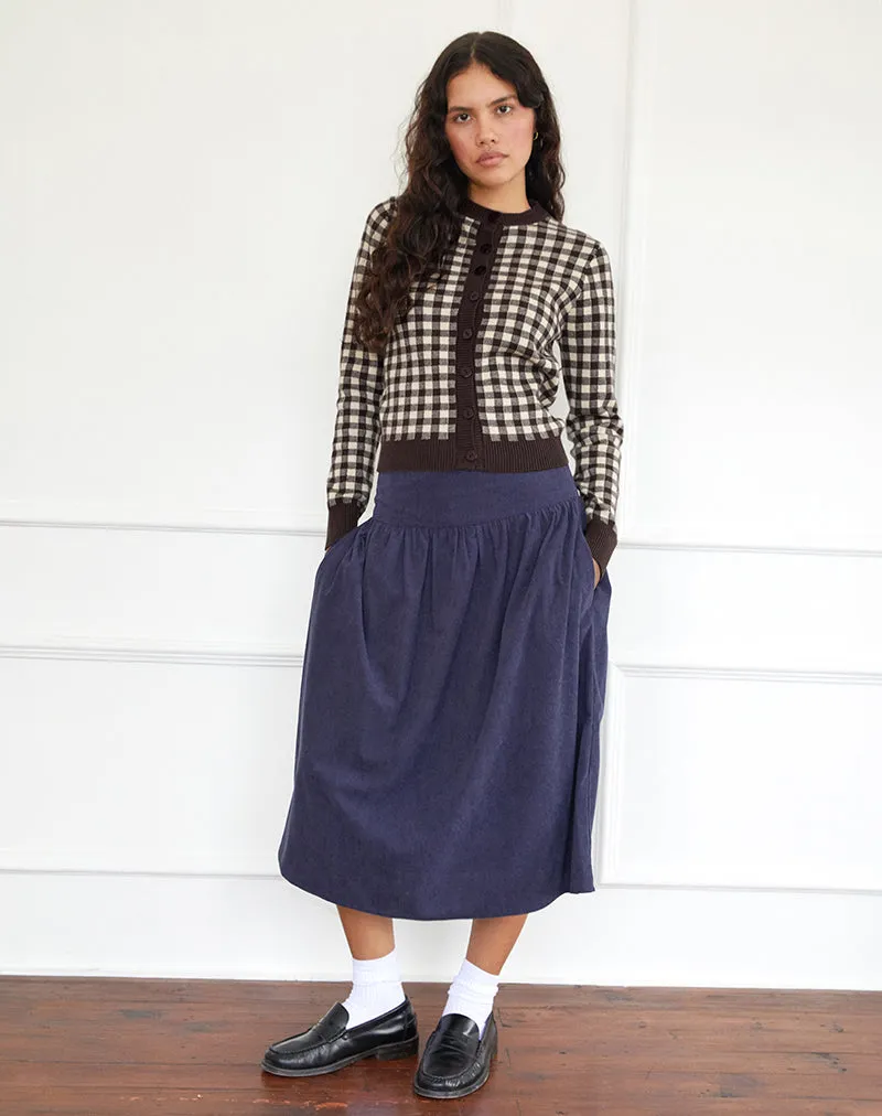 Hanudia Cardi in Gingham Brown