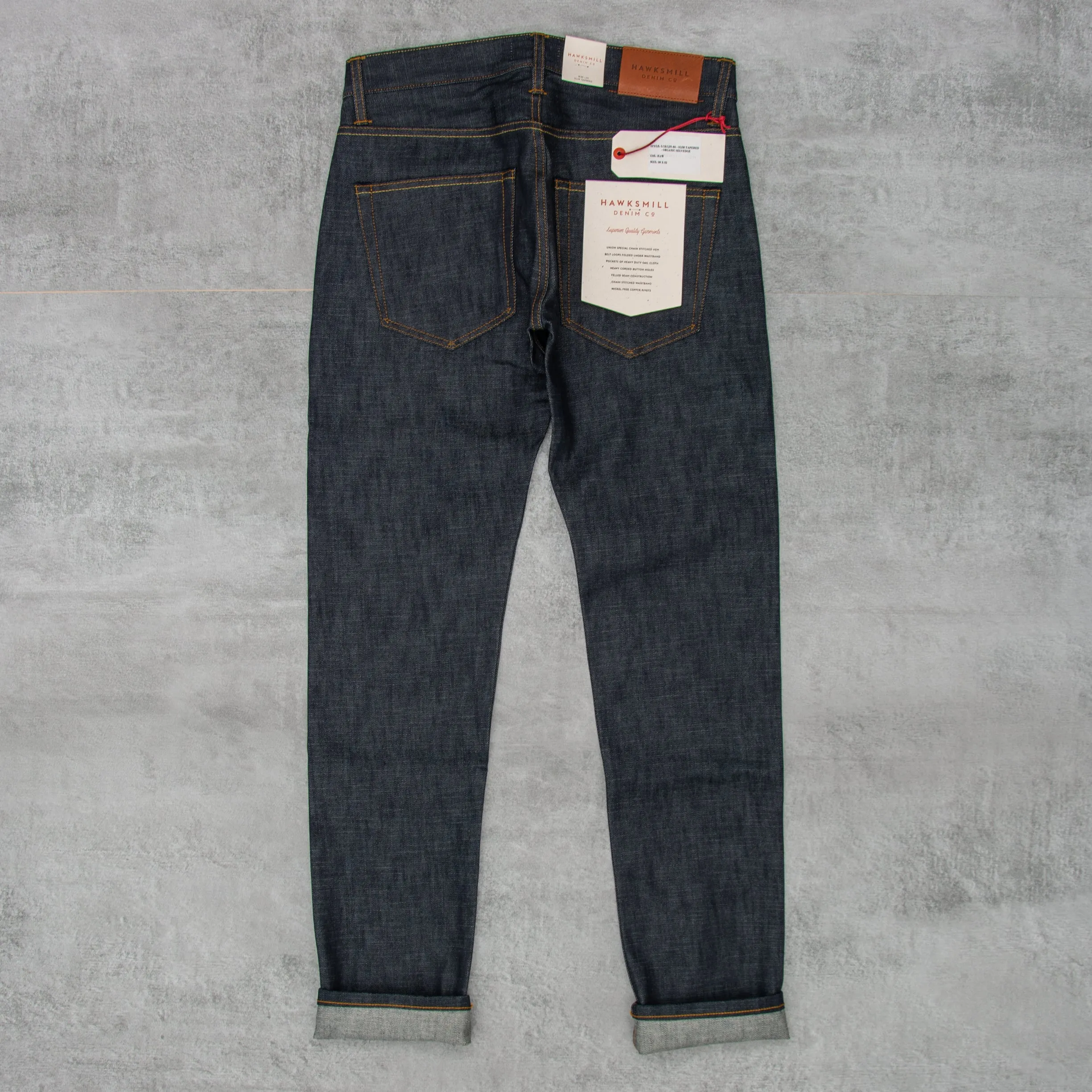 Hawksmill Slim Tapered Isko Organic Selvedge - Indigo Dry