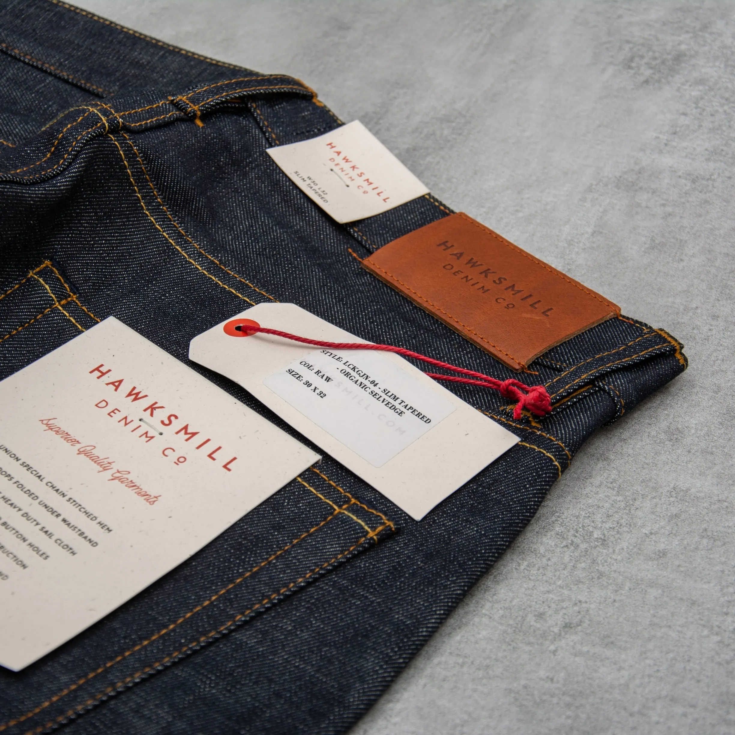 Hawksmill Slim Tapered Isko Organic Selvedge - Indigo Dry