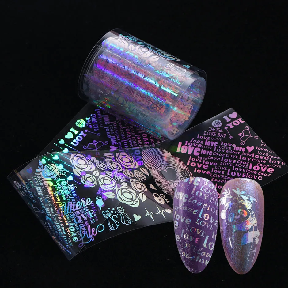 Holographic Laser Nail Foil 10pcs