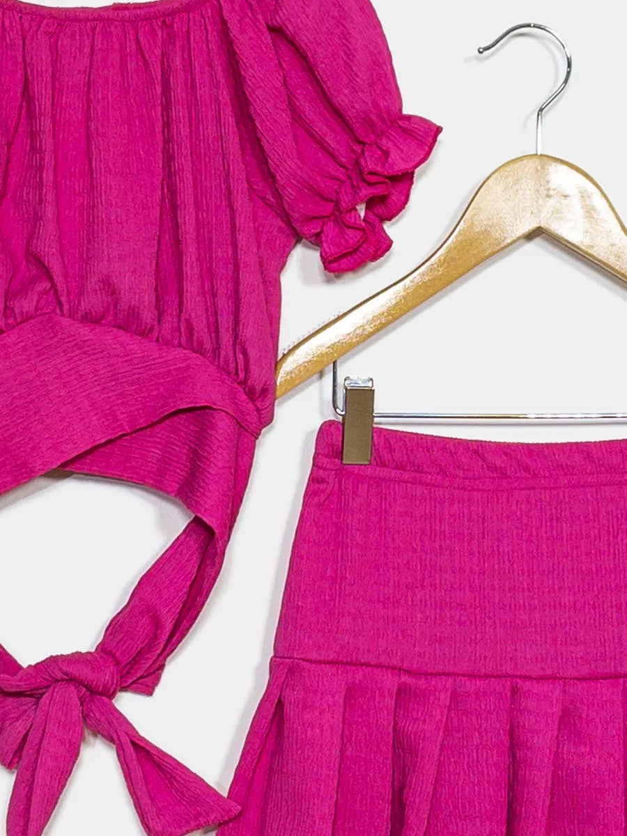 Hot Pink Skirt Set