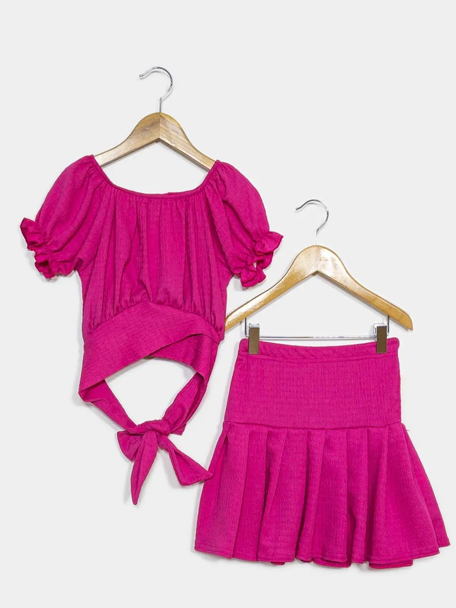 Hot Pink Skirt Set