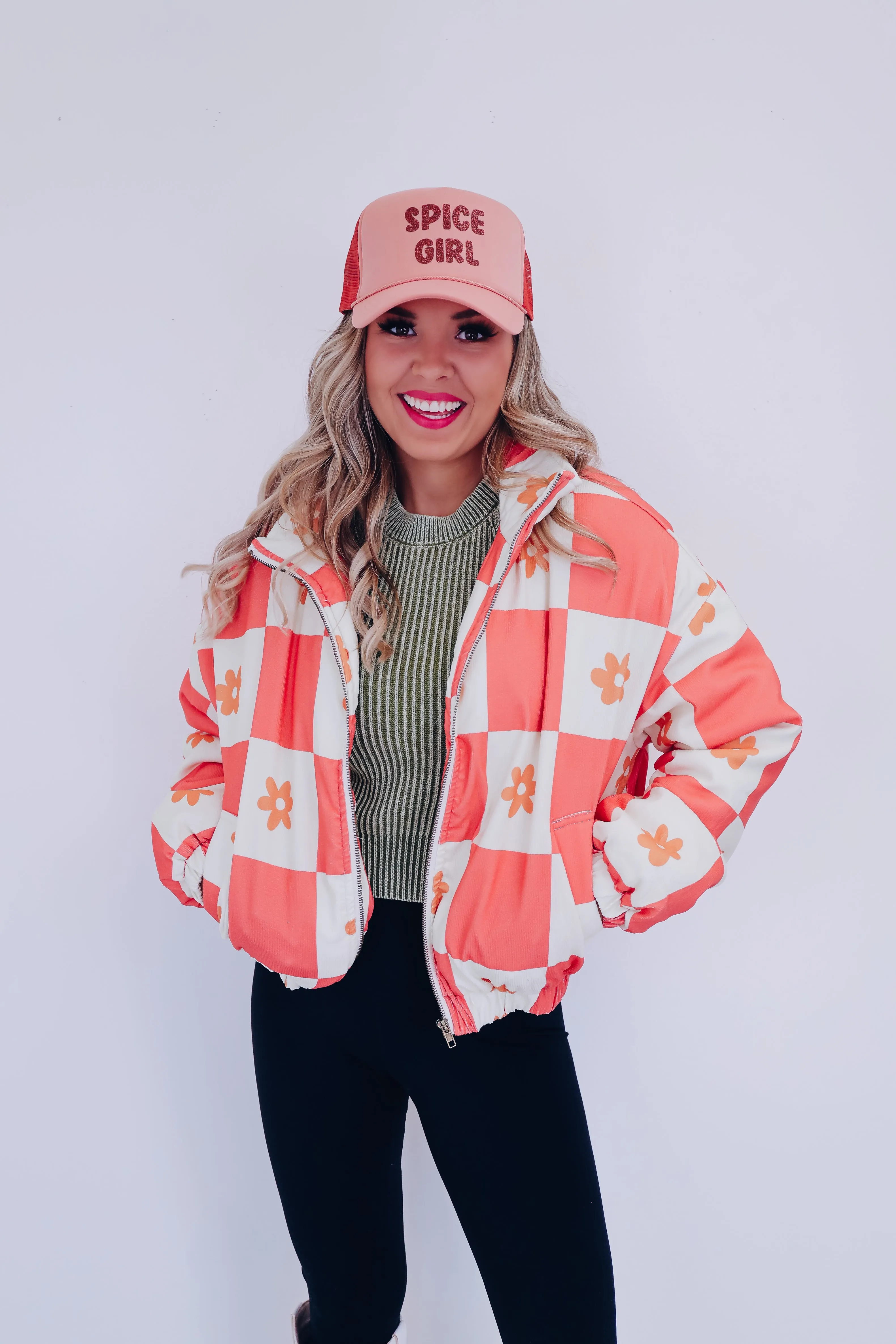 Ida Corduroy Puffer Jacket - Orange