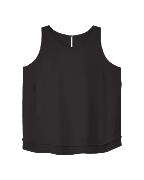 Jamie Double Layer Sleeveless Blouse | Black