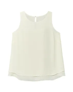 Jamie Double Layer Sleeveless Blouse | White