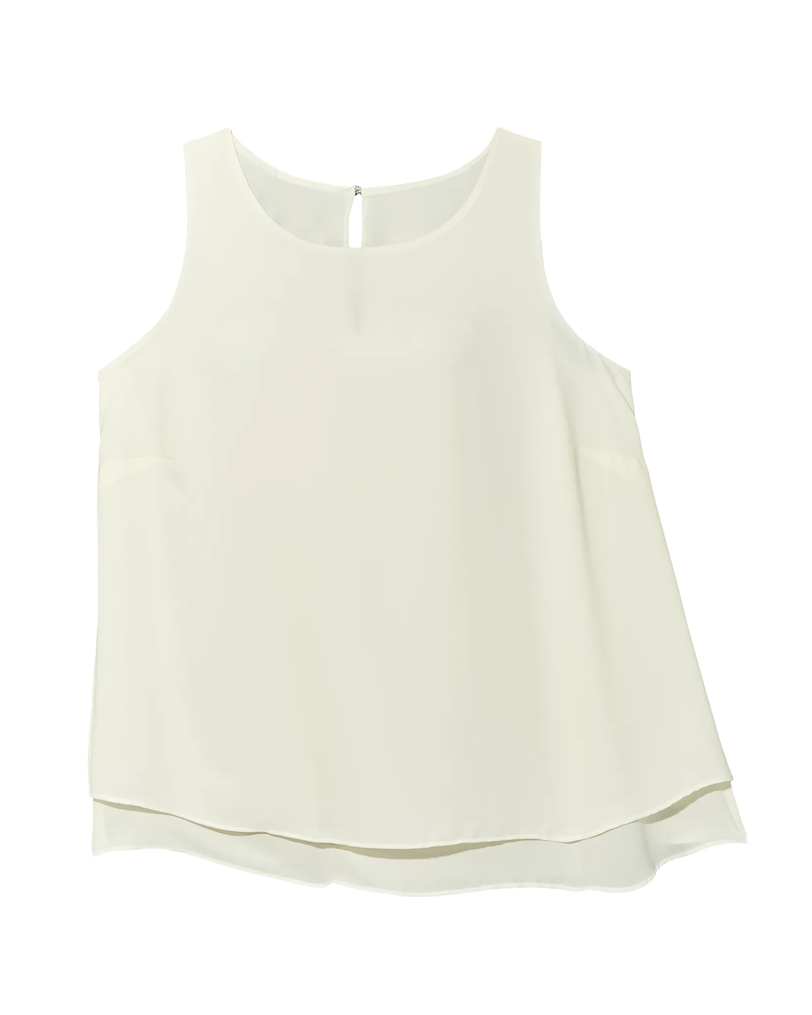 Jamie Double Layer Sleeveless Blouse | White