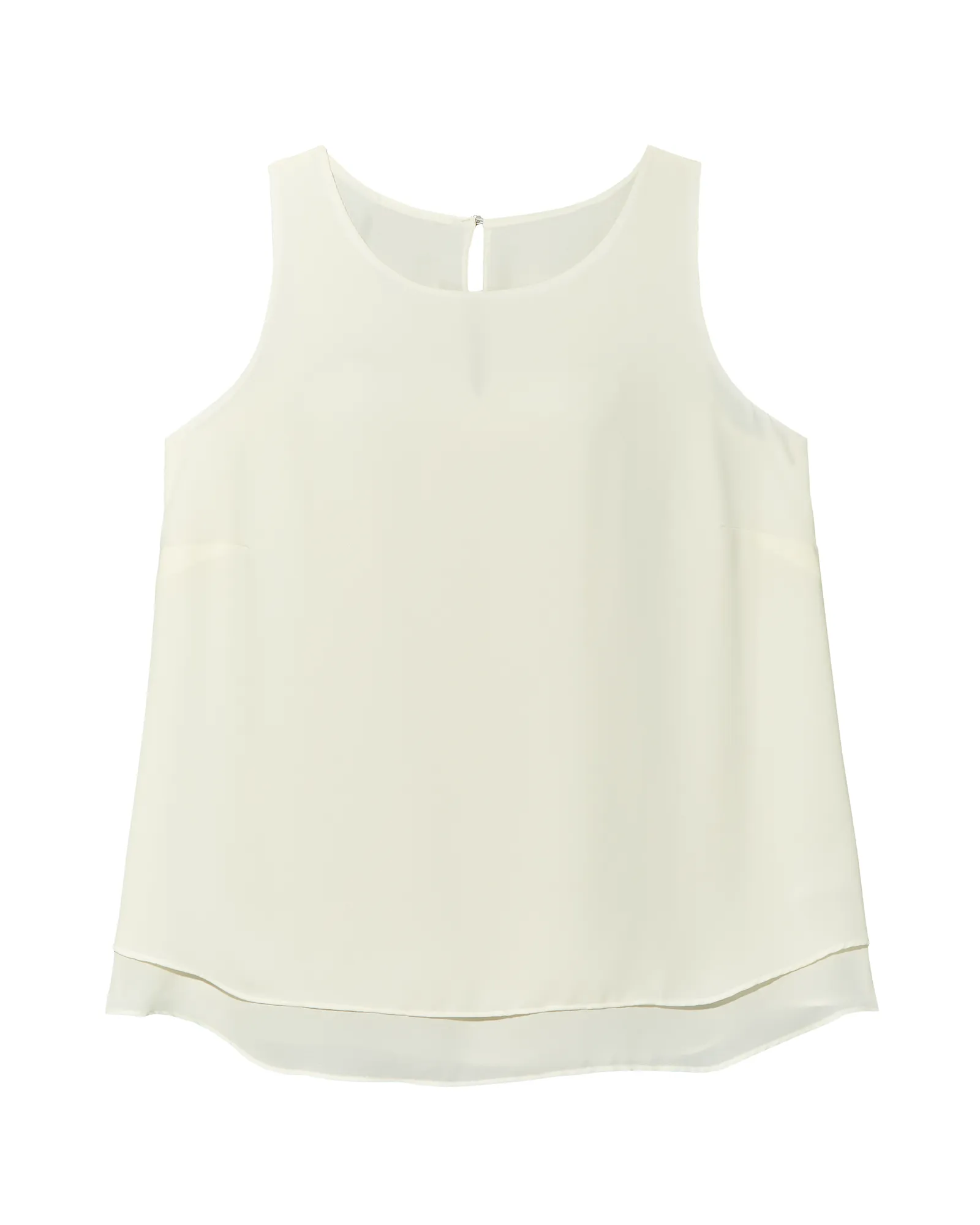 Jamie Double Layer Sleeveless Blouse | White