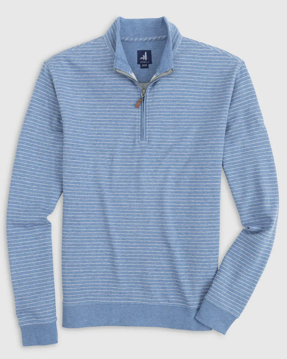 Johnnie-O Skiles Striped 1/4 Zip Pullover in Royal