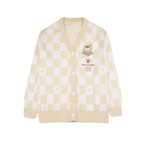 Kawaii Checkered Cardigan