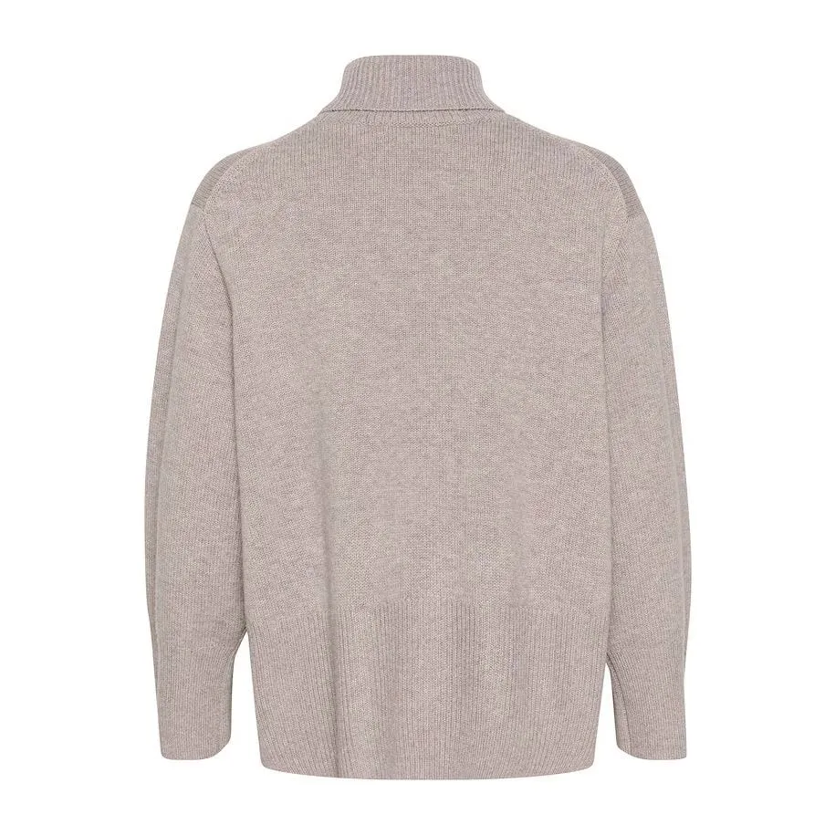 KaxyIW Turtleneck Pullover Oatmeal