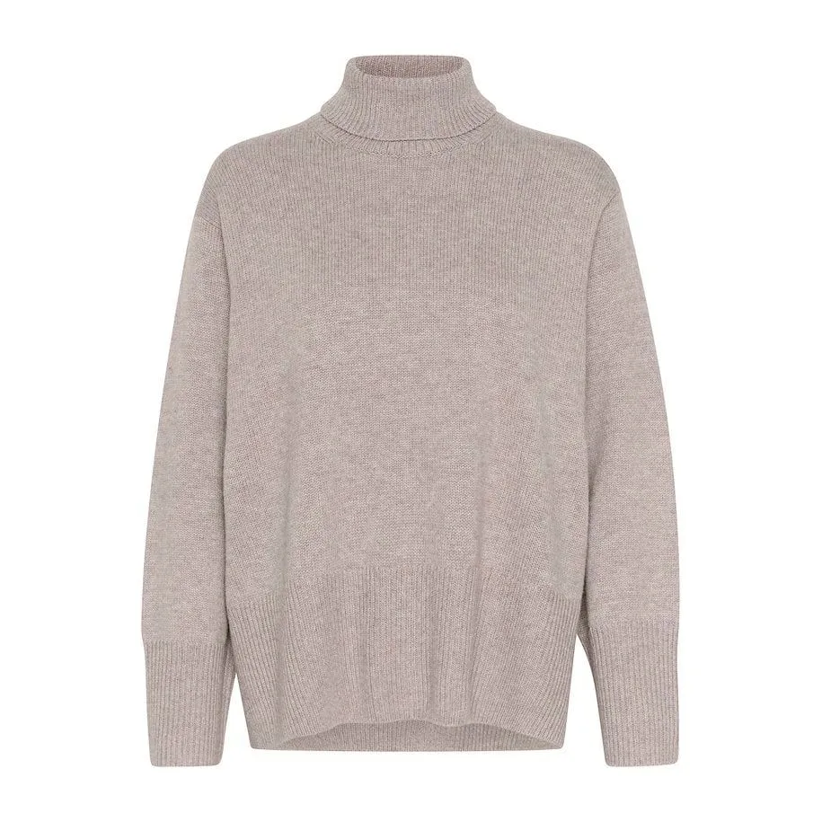 KaxyIW Turtleneck Pullover Oatmeal