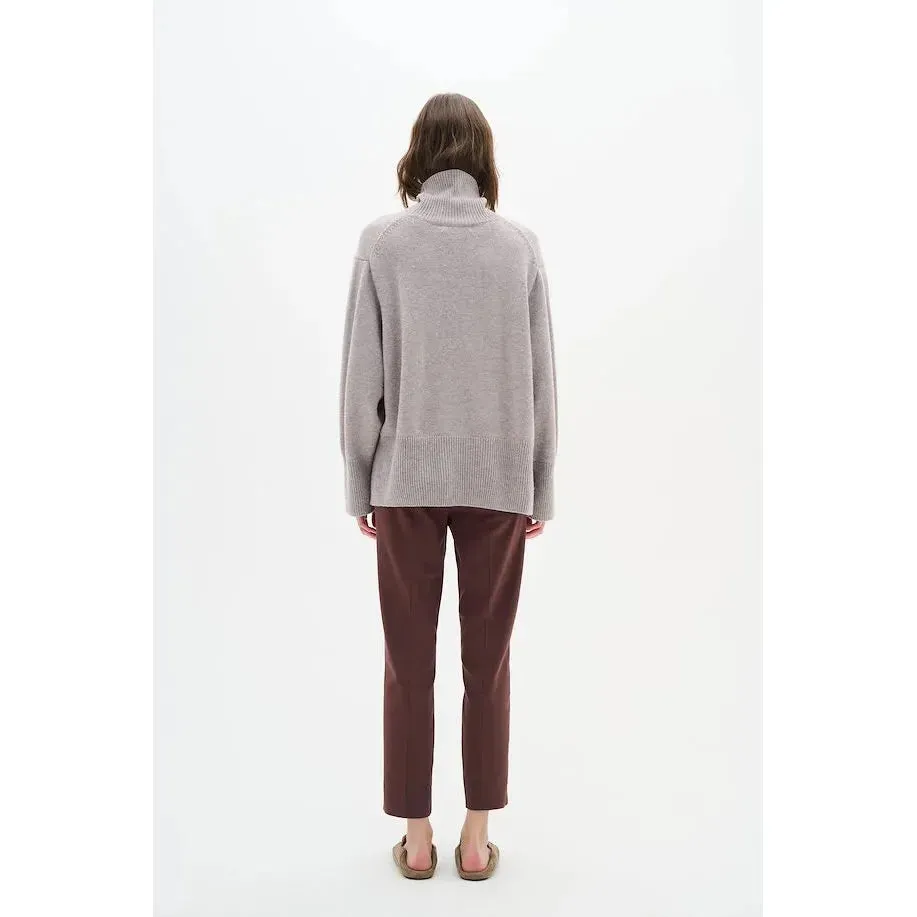 KaxyIW Turtleneck Pullover Oatmeal