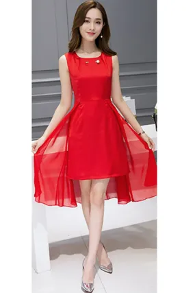 Ketty More Women Fashion Solid Color Irregular Skirt Dress-KMWD463