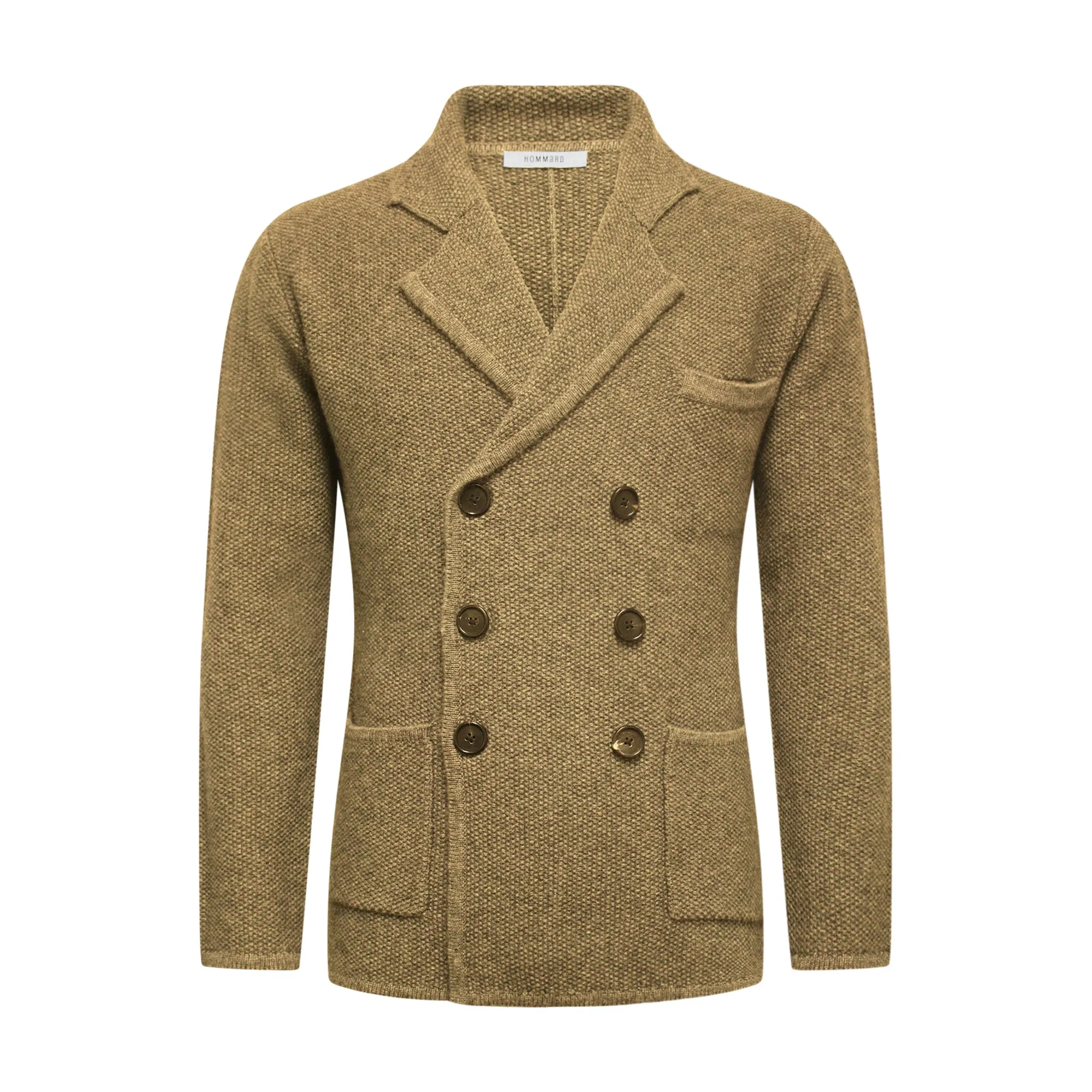 Knitted Double Breasted Jacket Trida Camel