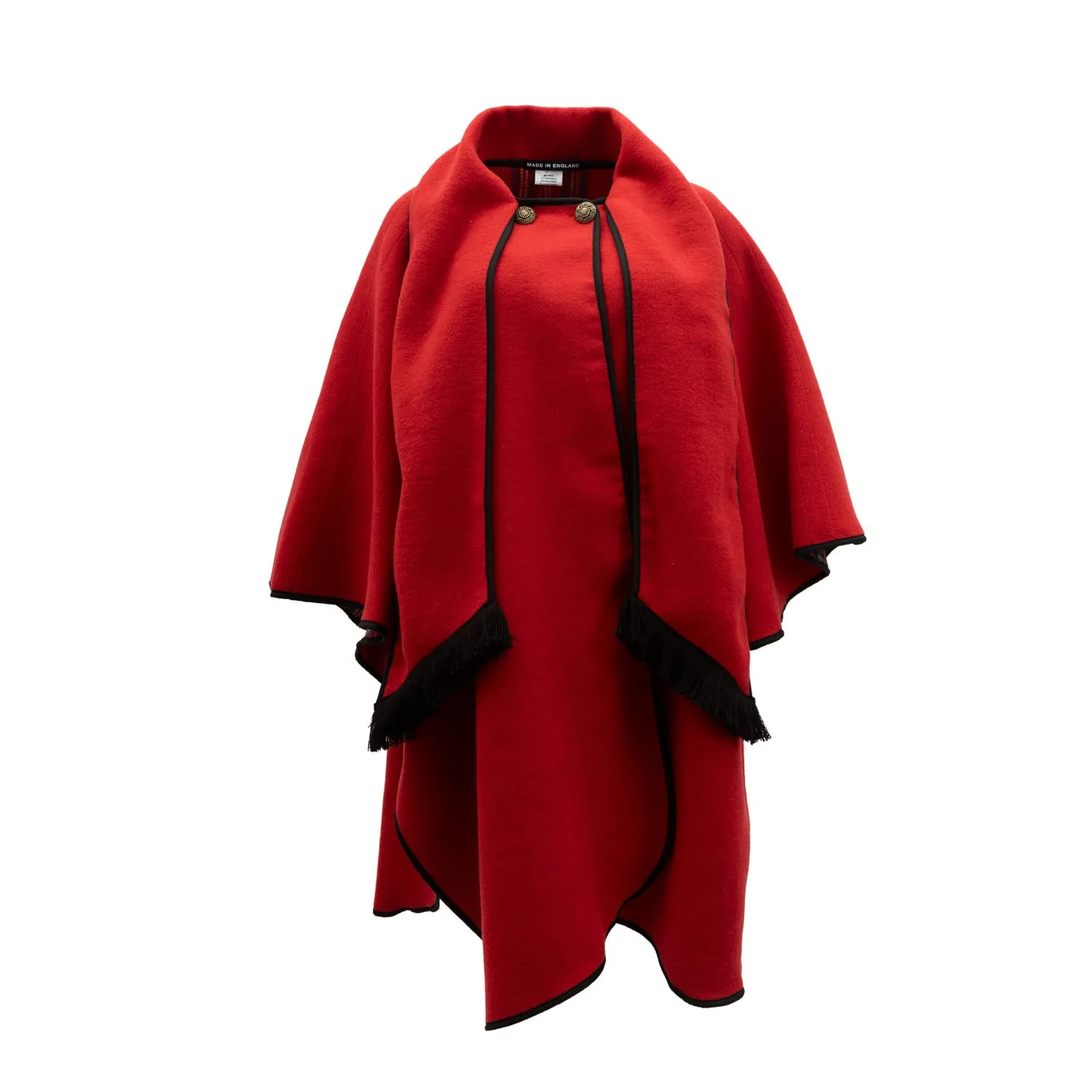 Ladies Wool Blend Reversible Cape Red/Royal Stewart