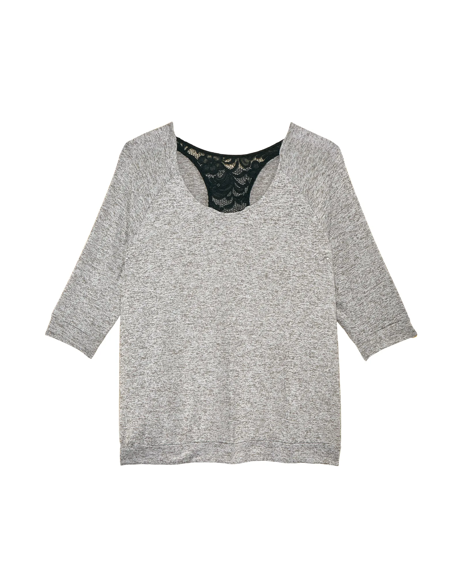 Laelle Lace Back Top | Light Grey