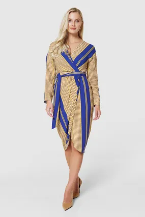 Lainey Pencil Wrap Dress (Light Brown)