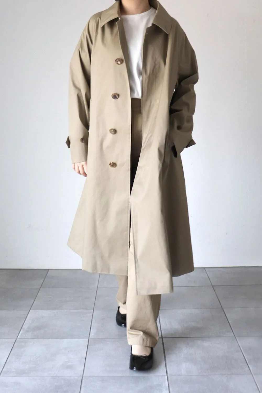 LENO BAL COLLAR COAT - BEIGE