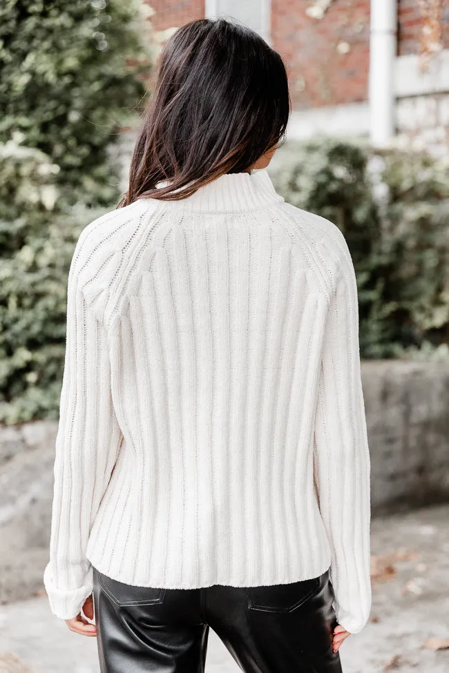 Letting You Go Ivory Chenille Turtleneck Sweater  FINAL SALE