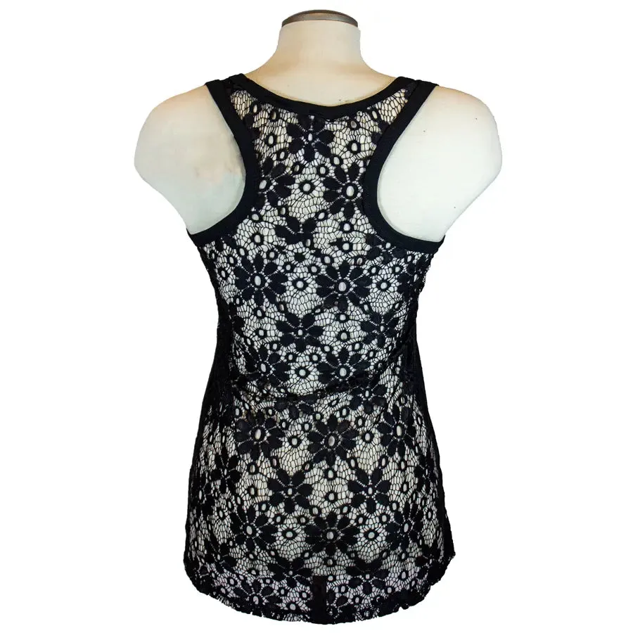 Liberty Wear Women's Cut Out Lace Back Tank Top