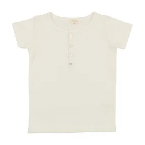 Lil Legs White Short Sleeve Henley