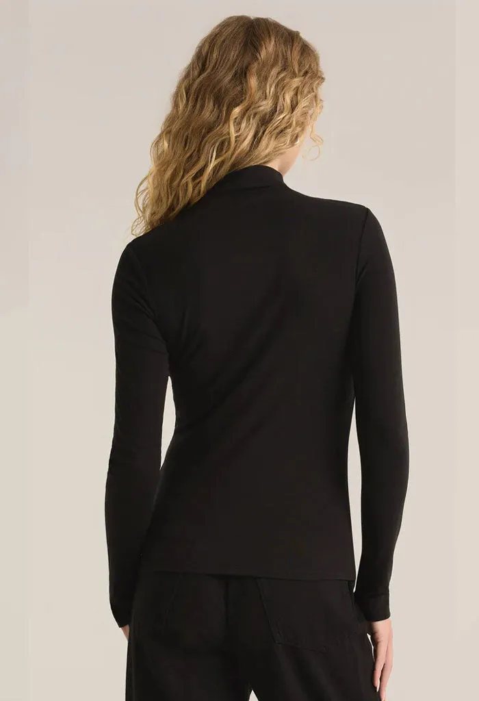 Lira Turtleneck Top-Black