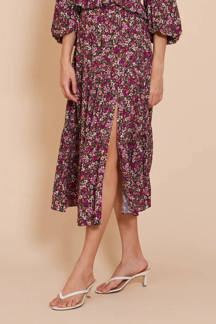 Lucy Paris Evelyn Floral Midi Skirt