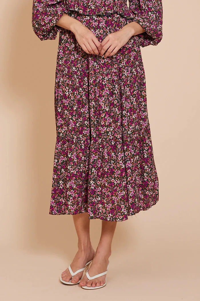 Lucy Paris Evelyn Floral Midi Skirt