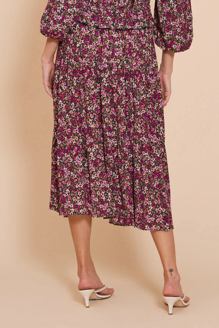 Lucy Paris Evelyn Floral Midi Skirt