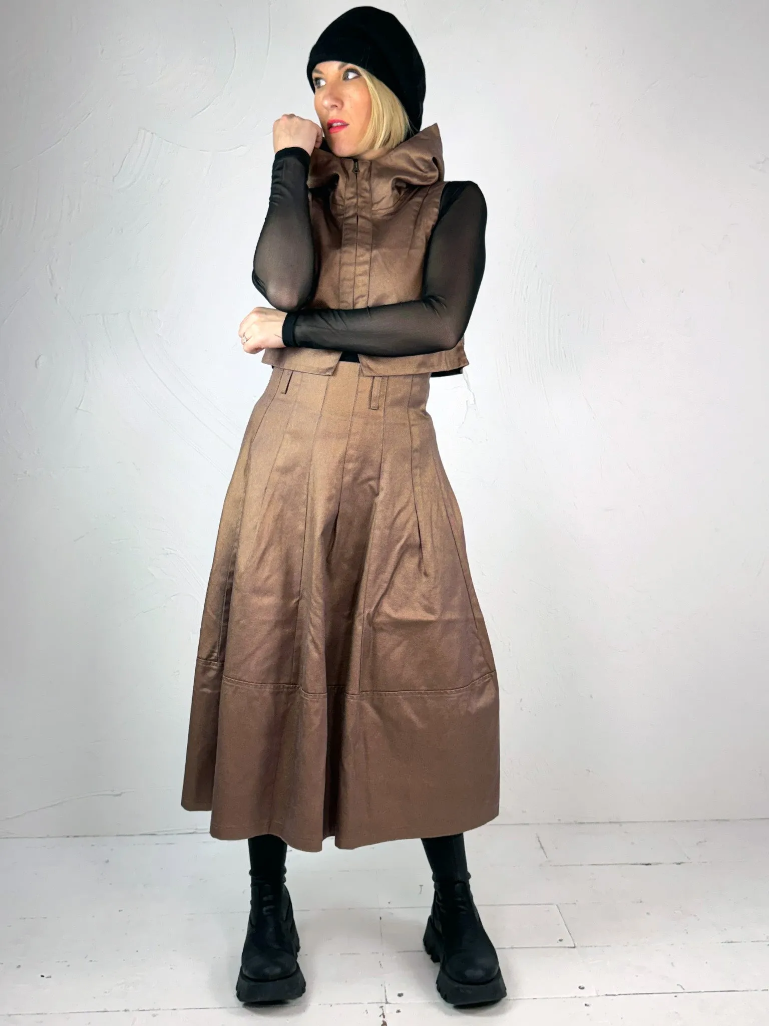 Lurdes Bergada Copper Midi Skirt 380