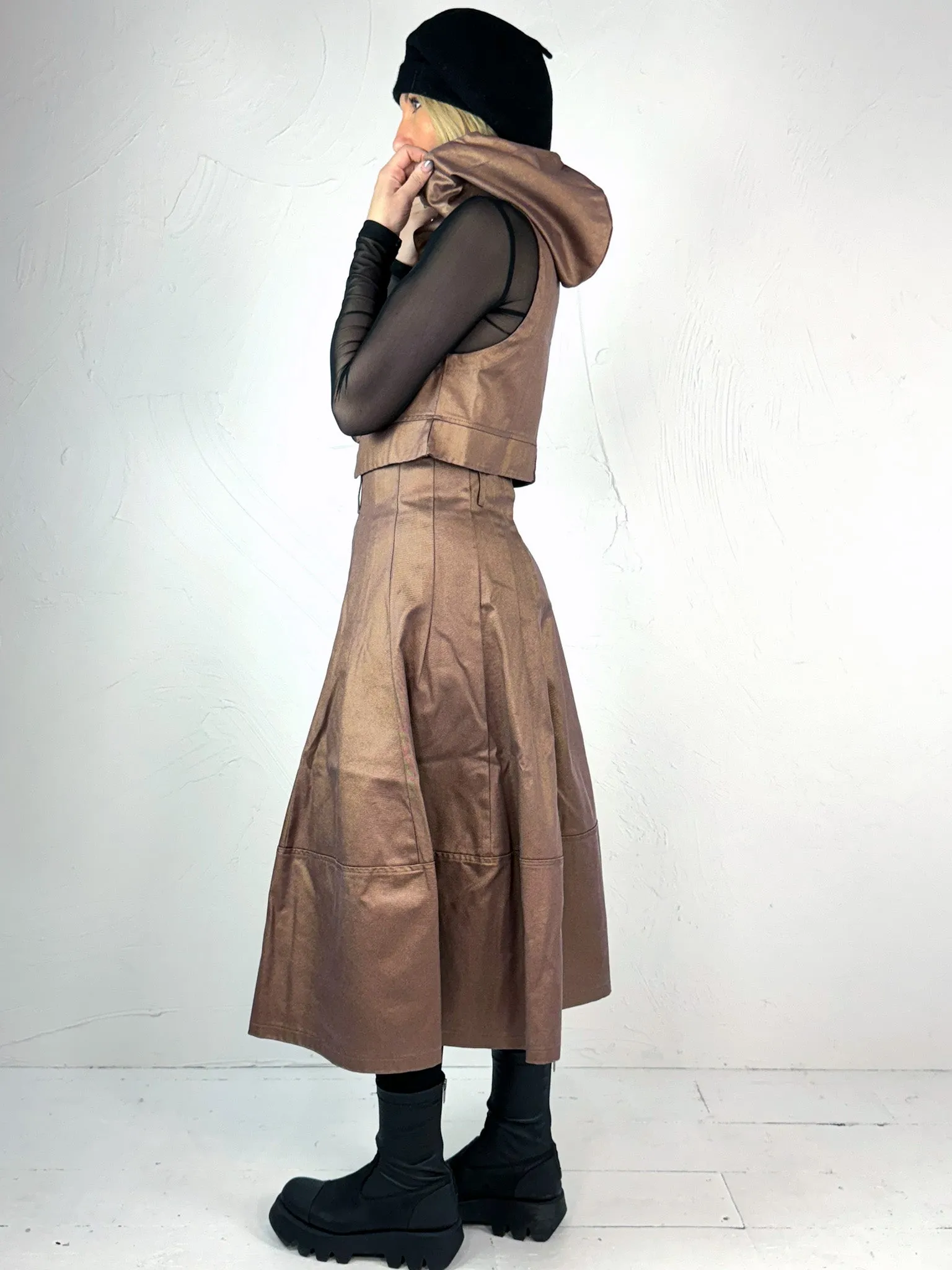 Lurdes Bergada Copper Midi Skirt 380