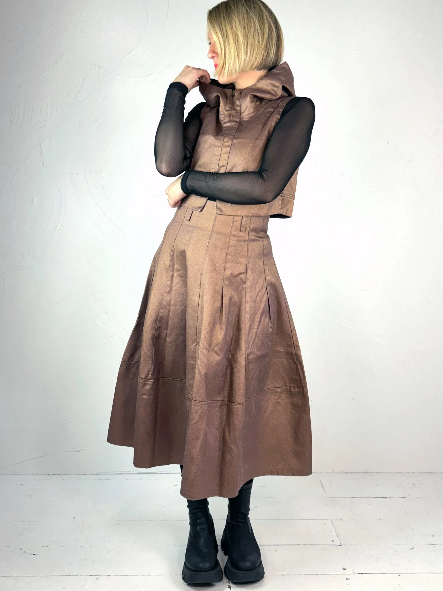 Lurdes Bergada Copper Midi Skirt 380