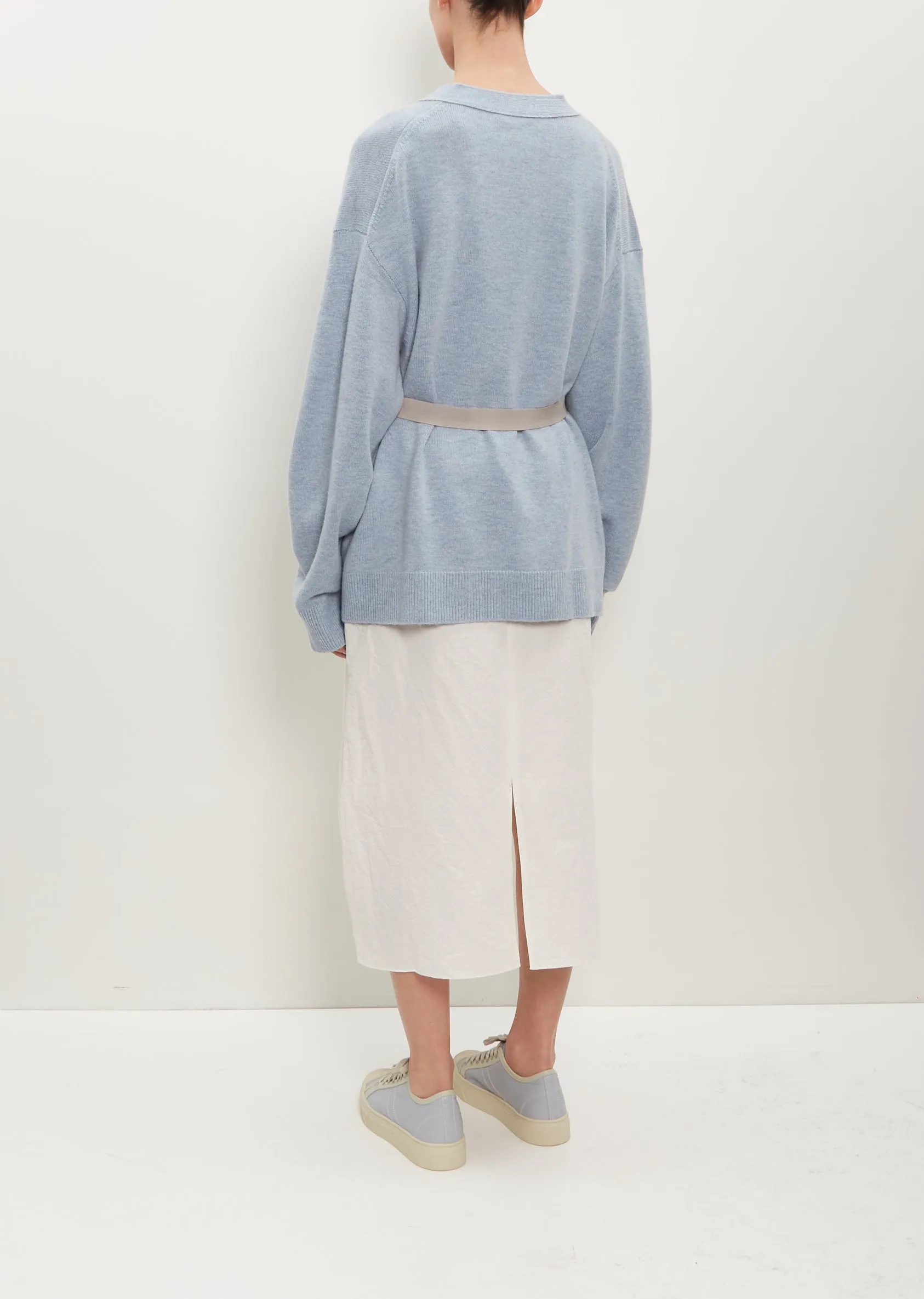 Mask Wool-Cashmere Cardigan — Arctic Blue