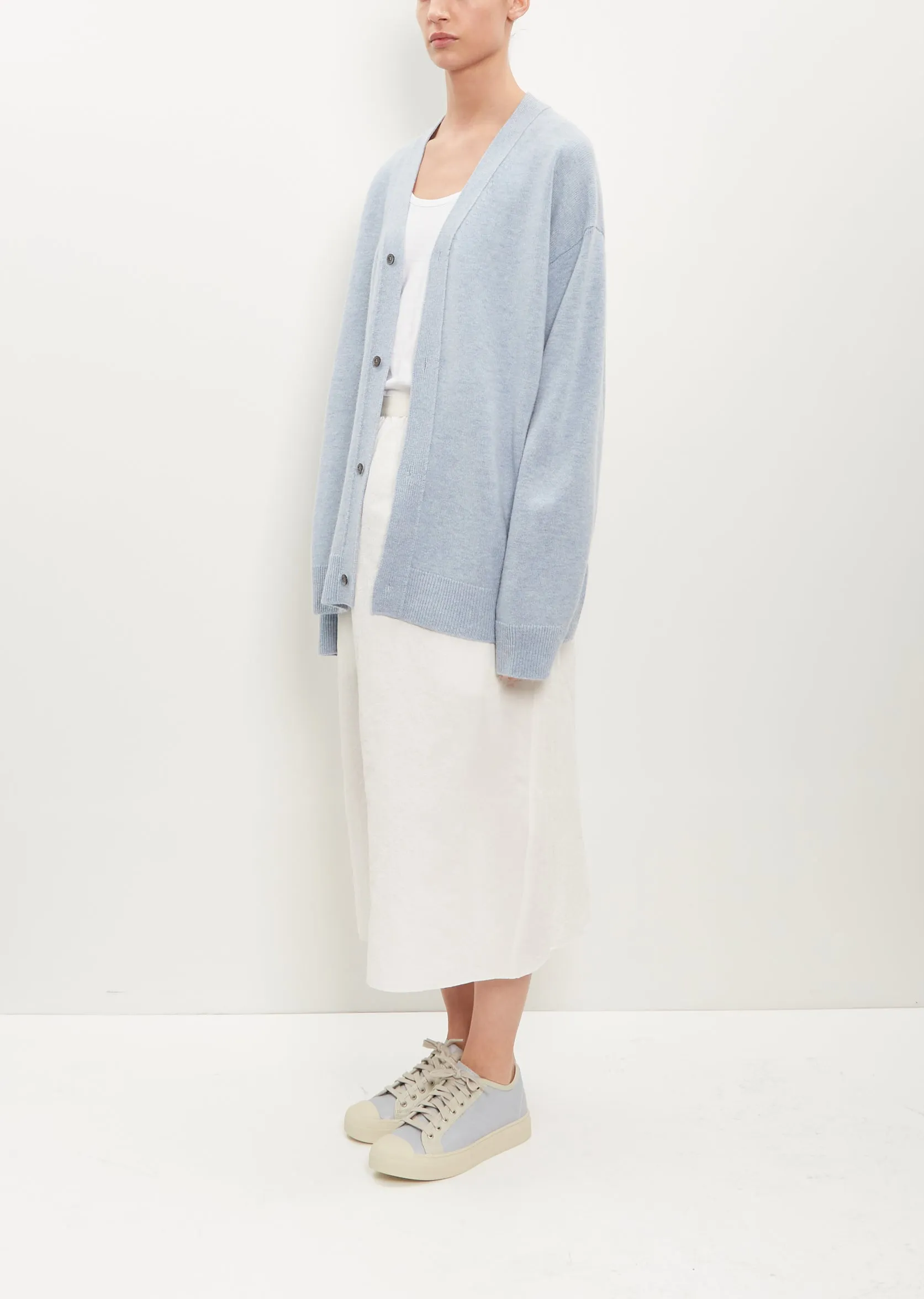 Mask Wool-Cashmere Cardigan — Arctic Blue