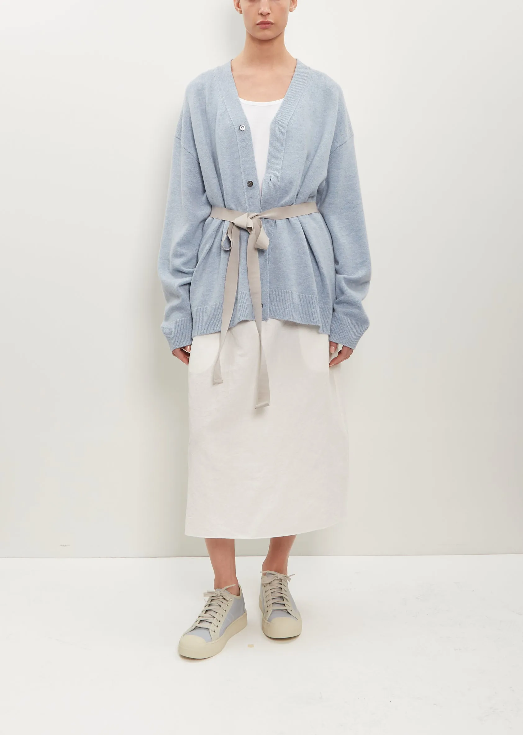 Mask Wool-Cashmere Cardigan — Arctic Blue