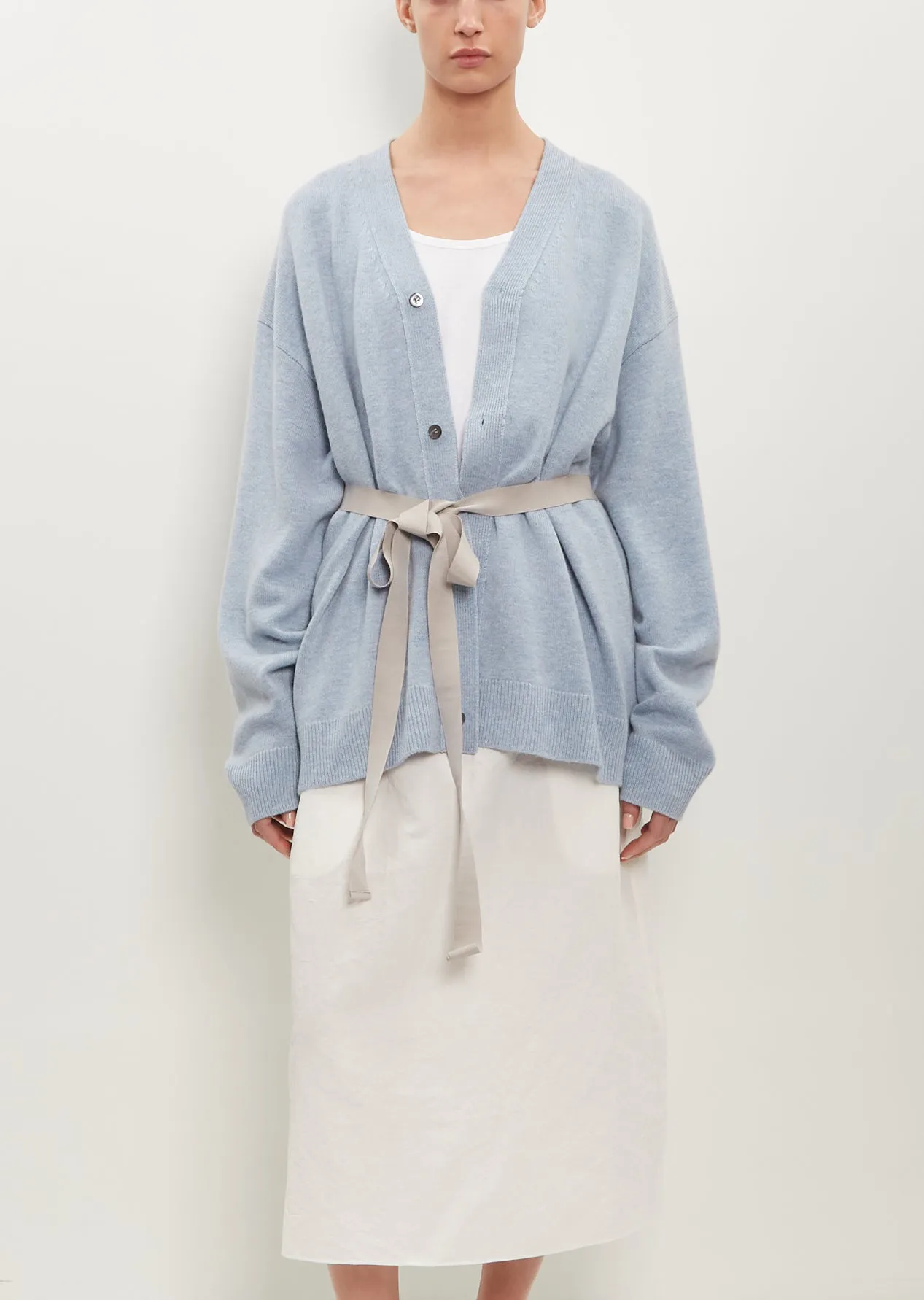 Mask Wool-Cashmere Cardigan — Arctic Blue