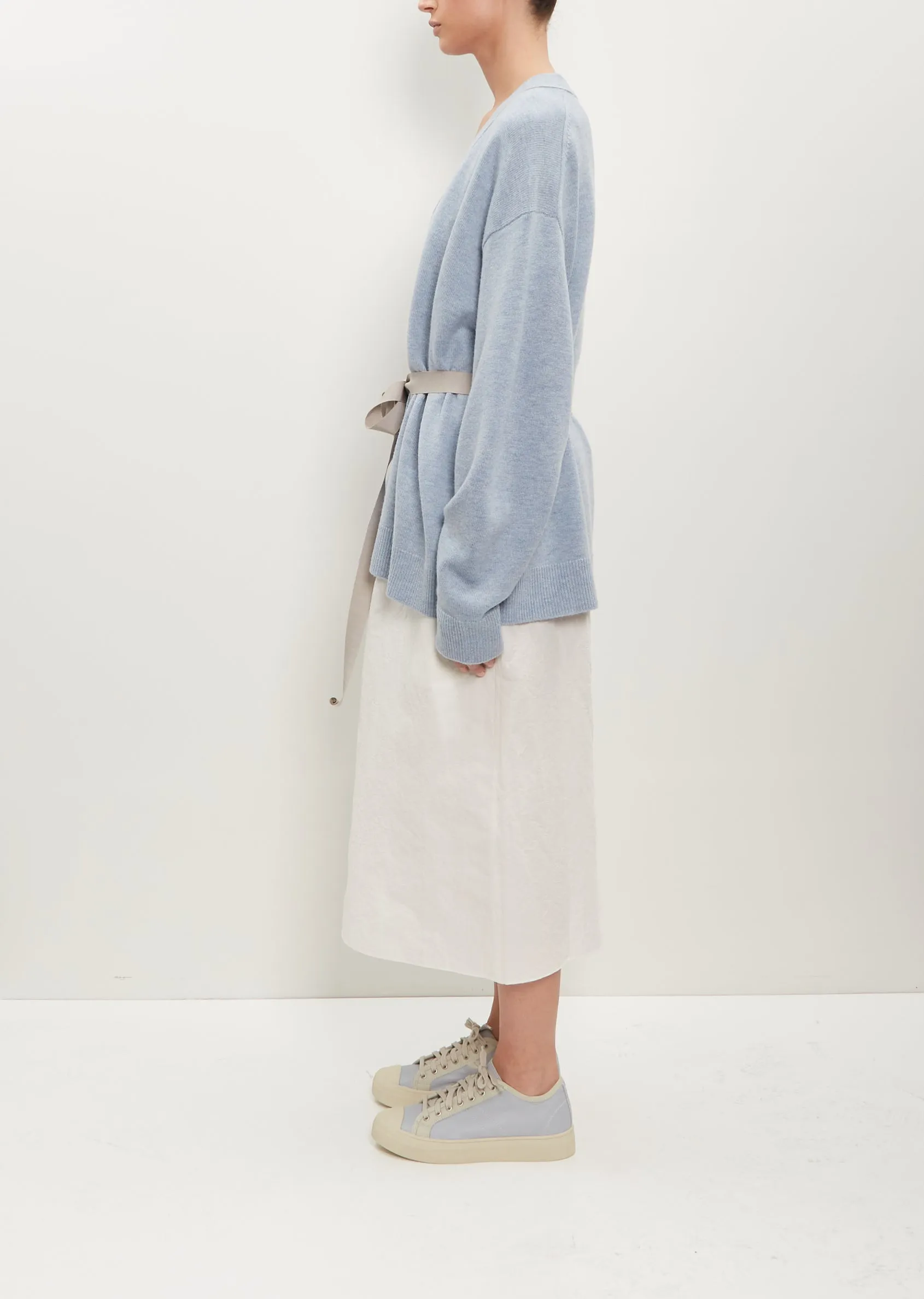 Mask Wool-Cashmere Cardigan — Arctic Blue