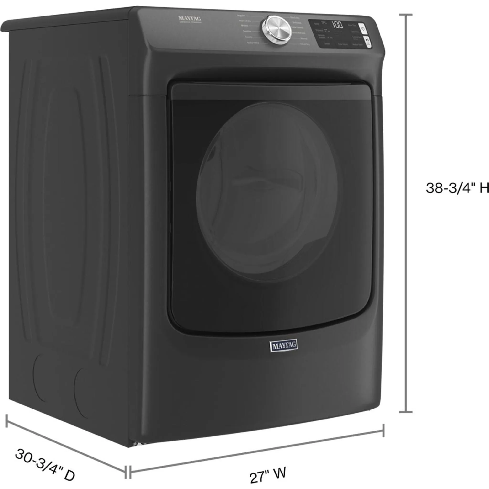 Maytag Front Load Electric Dryer with Extra Power and Quick Dry Cycle - 7.3 cu. ft. (YMED6630MBK)