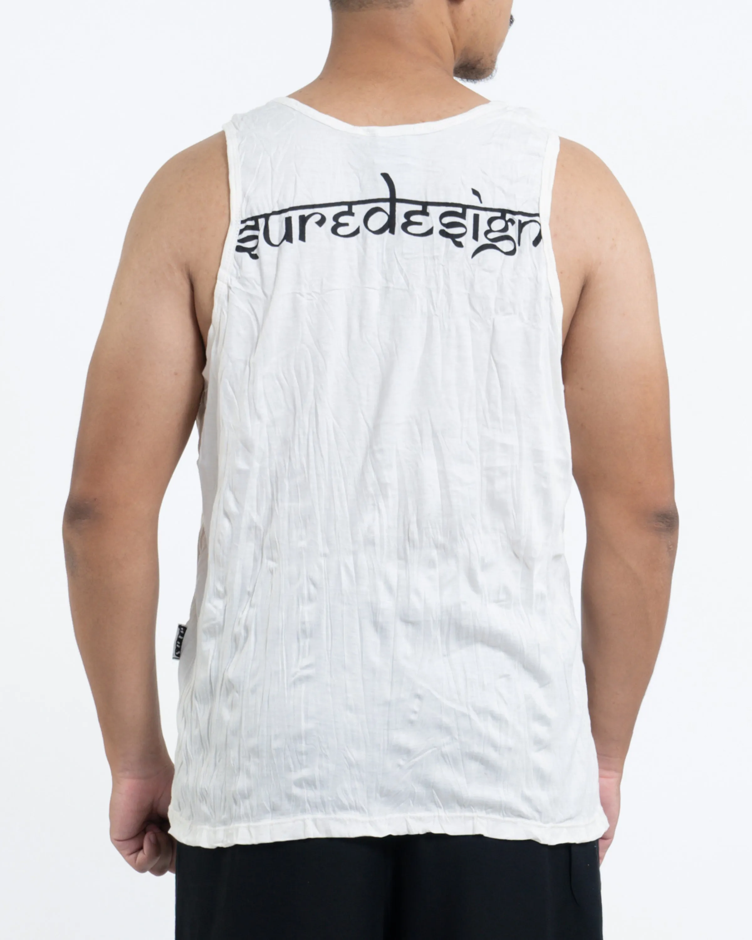 Mens Buddha Chakra Tank Top in White